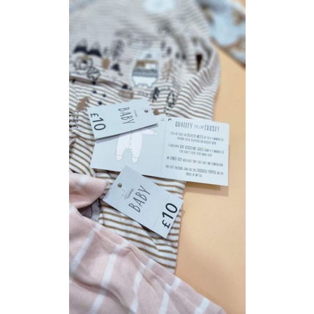 Set 3 Body Sleep suit dài tay George bé gái liền tất