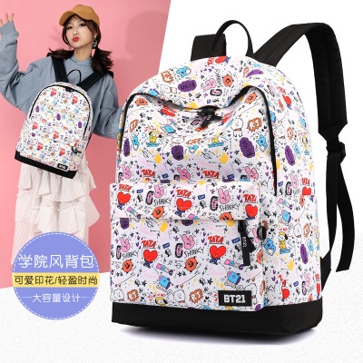 Balo BT21 thời trang loại cao cấp (Tặng kèm túi đựng balo)