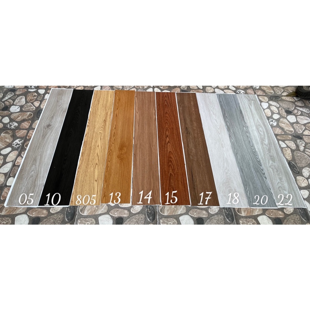Sàn nhựa giả gỗ, có keo sẵn, 45cm x 15cm