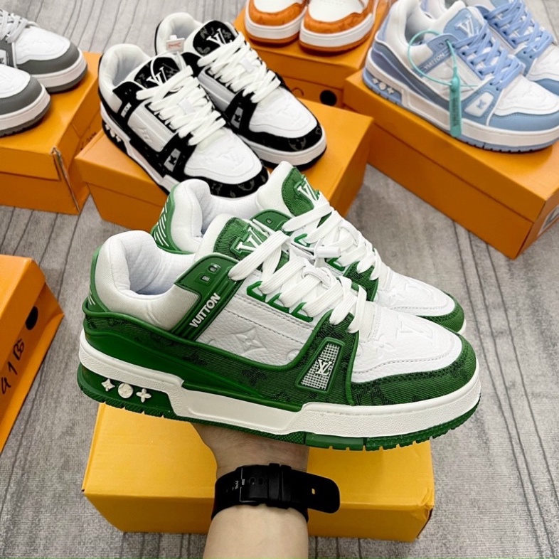 Giày Sport sneaker LV xanh lá độn đế mẫu mã mới bản thời thượng ảnh thật shop tự chụp G009