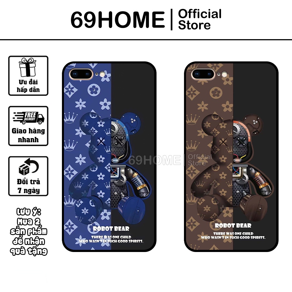 Ốp iphone 5 5s SE 6 6s Plus 7 8 Plus 2020 2022 in hình gấu Be@rbrick dễ thương, rẻ, đẹp