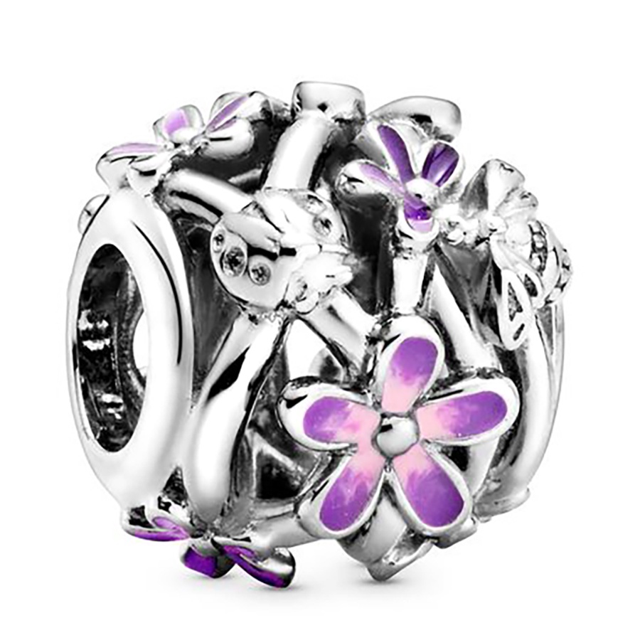 Hạt Charm Màu Bạc Hình Hoa / Bướm Nhiều Màu Sắc Dùng Làm Trang Sức DIY