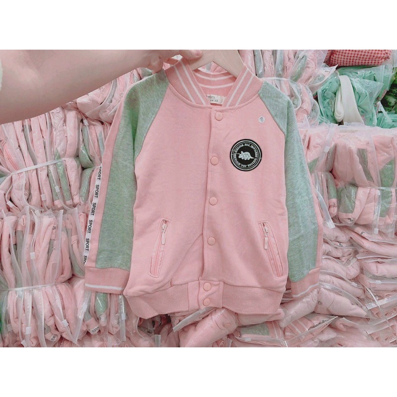 ÁO KHOÁC BOMBER MÀU HỒNG CHO BÉ GÁI - SIZE NHỠ