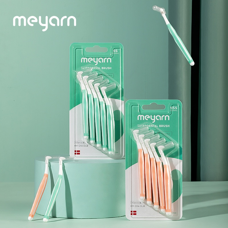 MEYARN Set 5 Cọ Quét Răng Chuyên Dụng 0.7 / 0.9mm | Bàn Chải Chỉnh Hình Răng Siêu Mịn Có Tay Cầm Tiện Dụng