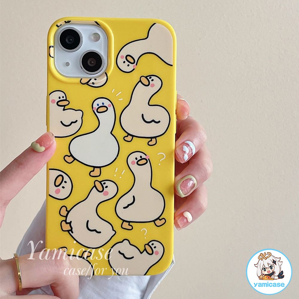 Ốp Điện Thoại TPU Mềm Chống Nước Chống Rơi In Hình Vịt Hoạt Hình Dễ Thương Cho IPhone 14 11 13 12 Pro Max 8 7 Plus X XR