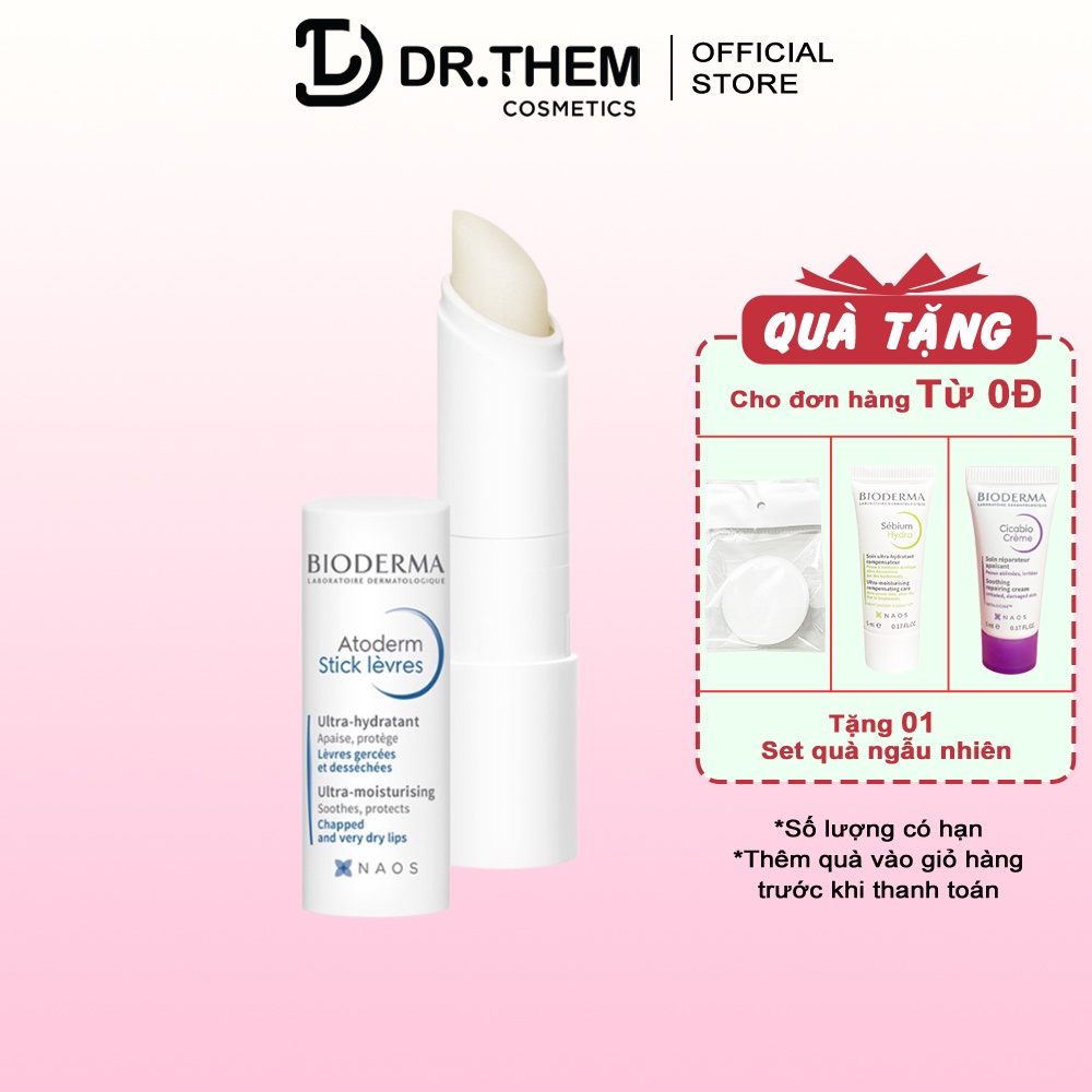 Sáp Dưỡng Môi Khô Nứt Nẻ Bioderma Atoderm Stick Levres 4g