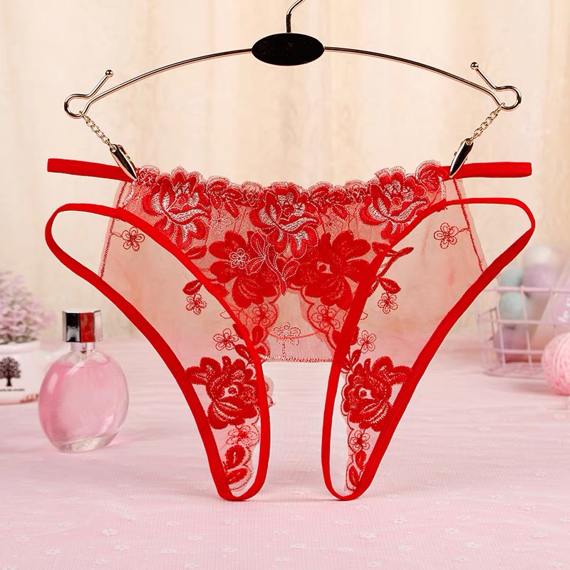 Quần Lót Ren Hoa Hở Đáy Họa Tiết Hoa Hồng 2 Dây Hông 3 Màu Sexy Gợi Cảm Quyến Rũ Mainia Shop