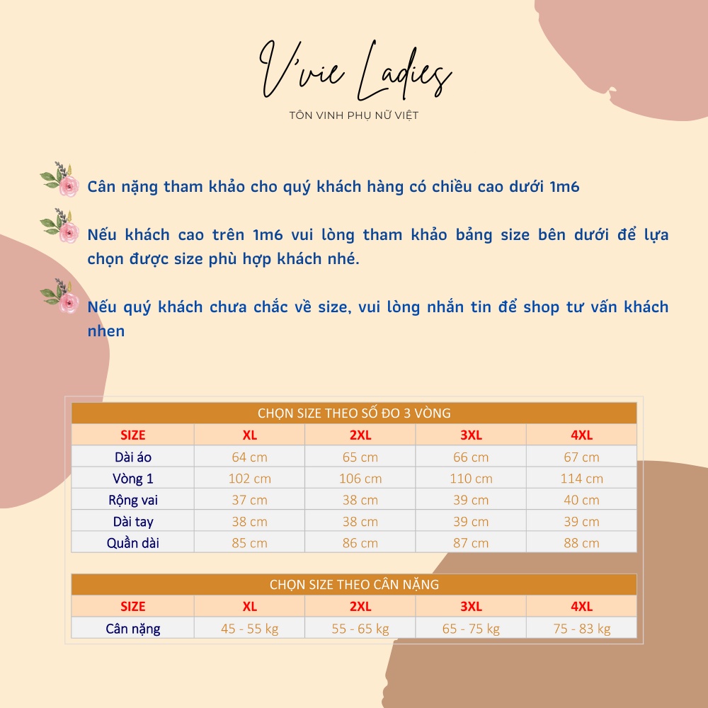 Đồ bộ trung niên nữ cho mẹ, Hàng Quảng Châu cao cấp, Bộ voan xanh dương Cổ chữ V V'vie Ladies #B22