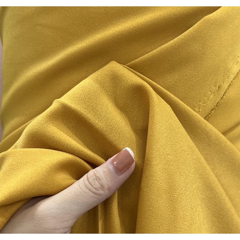 [ VẢI NAKI ] Vải LỤA TẰM ƯỚT vải dày ko cần lót, co giãn mềm mịn mát may áo dài váy đầm.khổ 1,5m