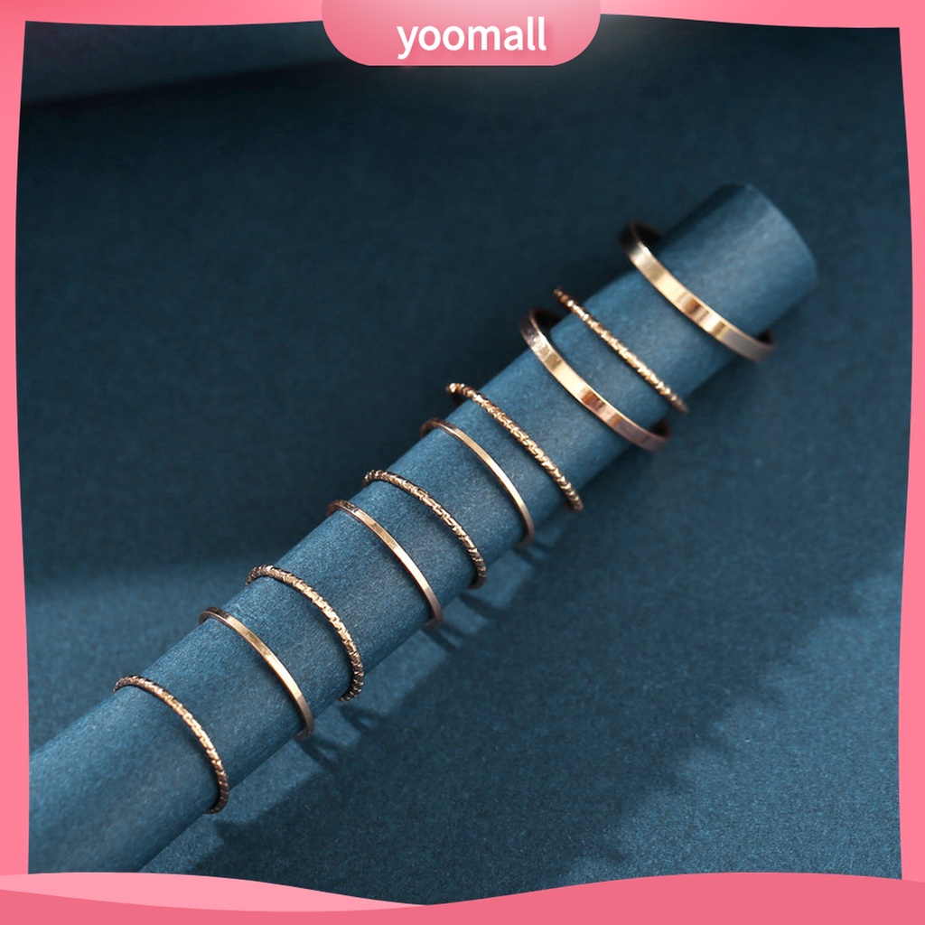 (Yoomall) Set 10 Nhẫn Xỏ Ngón Màu Sắc Tinh Khiết Nhẹ Nhàng Dễ Phối Đồ Cho Nam Và Nữ