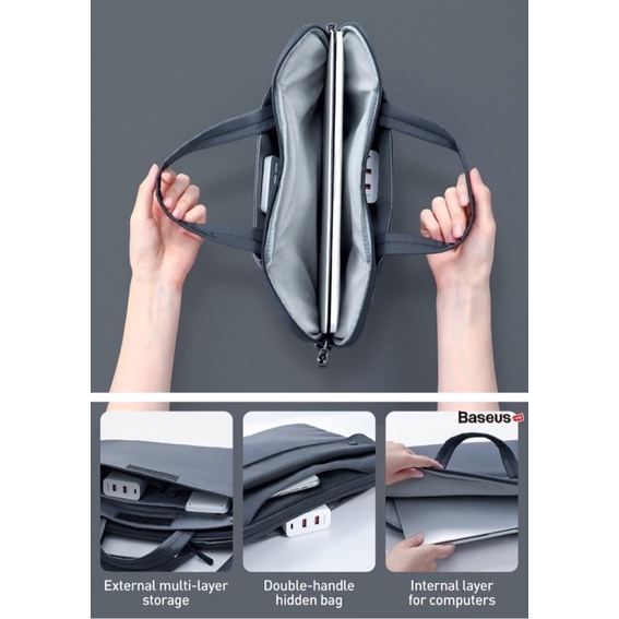 Túi xách chống nước Baseus Basics Series 13" / 16" Shoulder Computer Bag dùng cho Macbook / Laptop | BigBuy360 - bigbuy360.vn