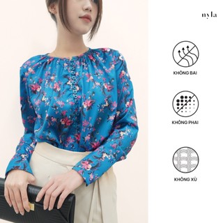 Áo lụa hoạ tiết thiết kế A203 by Nyla