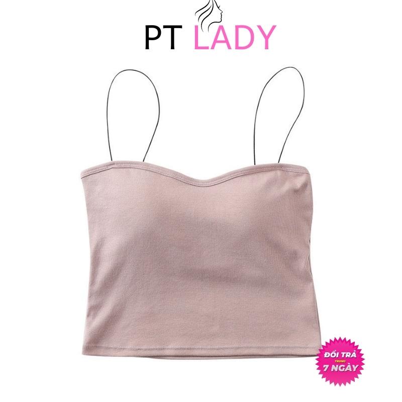 Áo Bra Thun Cotton Dáng Croptop Hở Vai Cực Hot Siêu Thoải Mái Mỏng (Freesize 45-65kg) PT Lady BRA 211