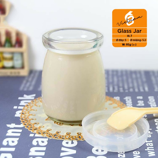 Hũ Thủy Tinh Có Nắp Làm Sữa Chua, Caramen, Bánh Flan 100ml 200ml - AD060