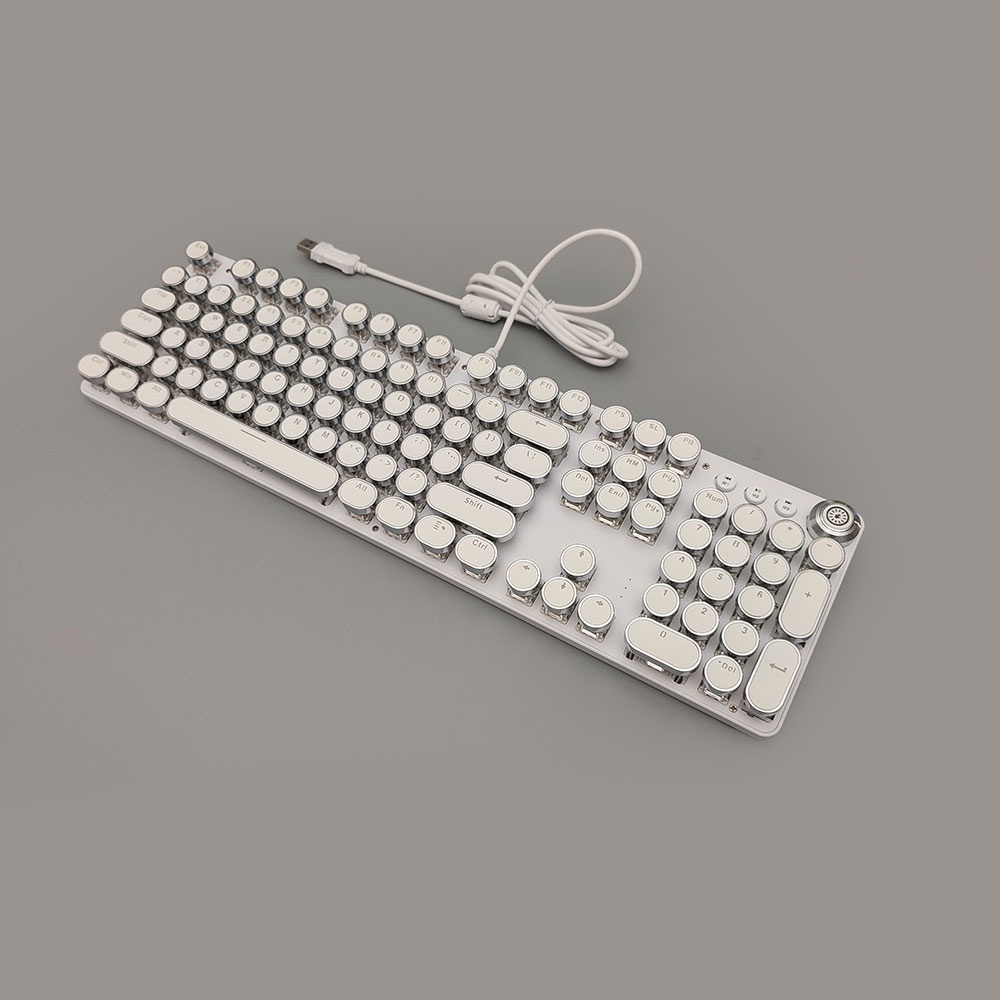 Bàn Phím Cơ Nút Tròn SHIPADOO HJK902 Trắng Full