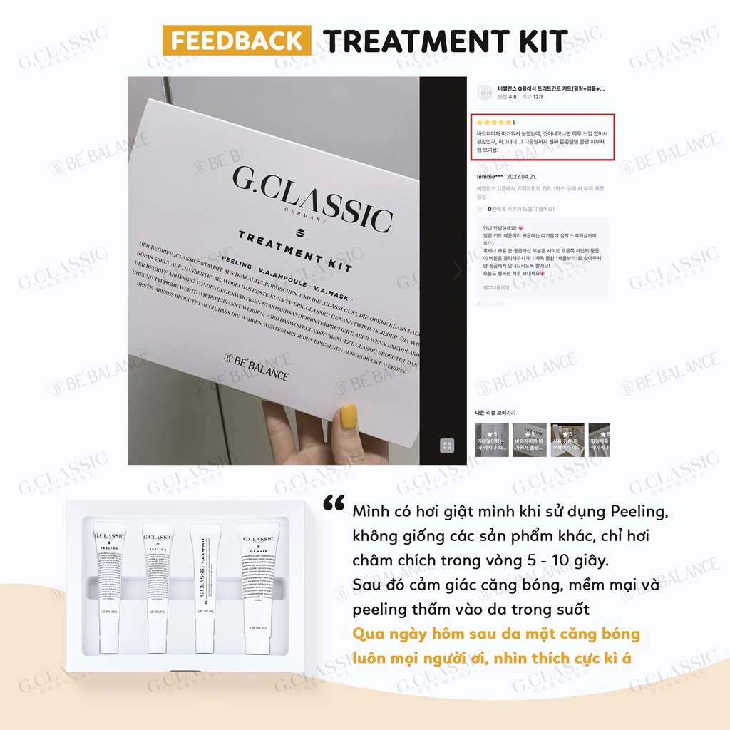 Bộ Sản phẩm Phục Hồi, Tái tạo da Be'Balance G.Classic Treatment Kit