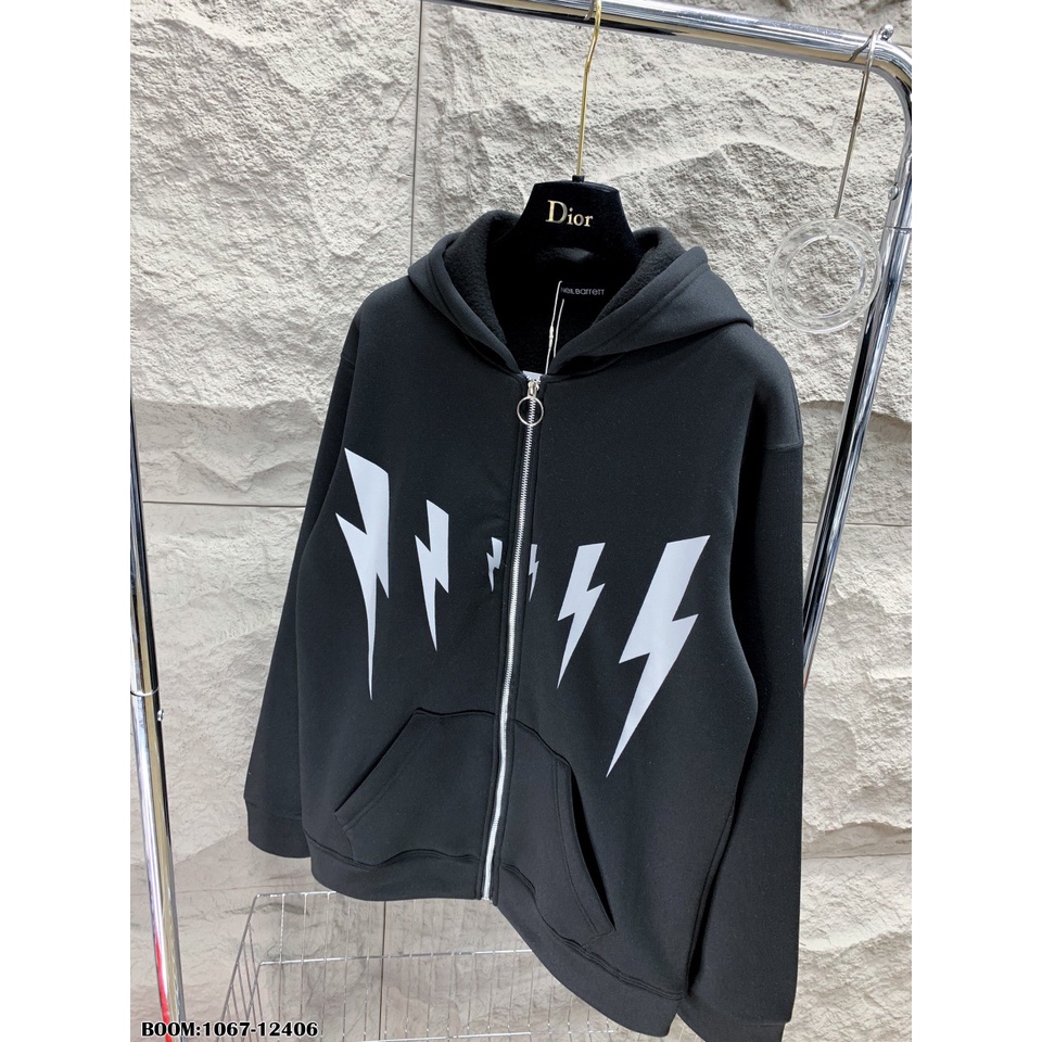 Áo Khoác Hoodie Zip Nam Họa Tiết Hình Tia Sét Cực Chất - Áo Nỉ Hoodie Unisex Nam Nữ Chất Nỉ Bông Mềm Mịn DT FASHION MENW