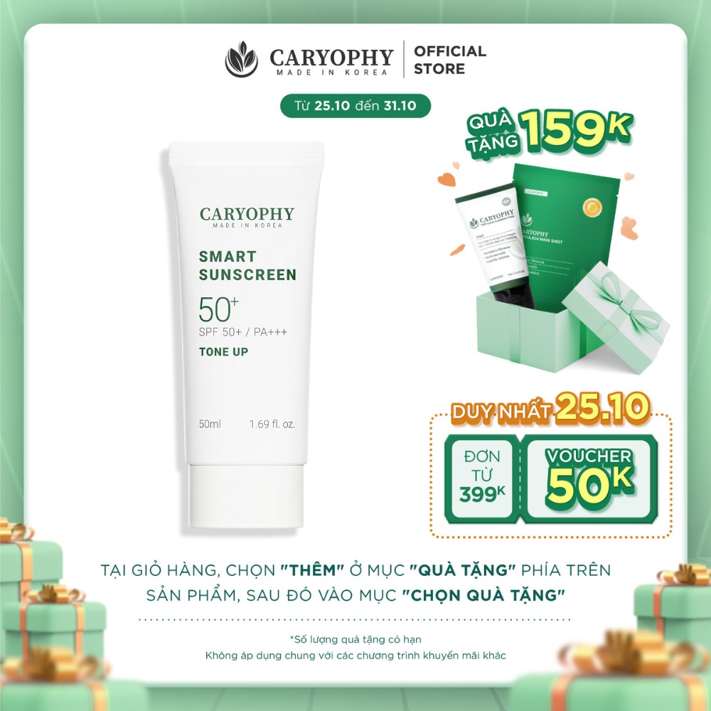 Kem chống nắng ngừa mụn Caryophy Smart Tone-up Sunscreen 50ML