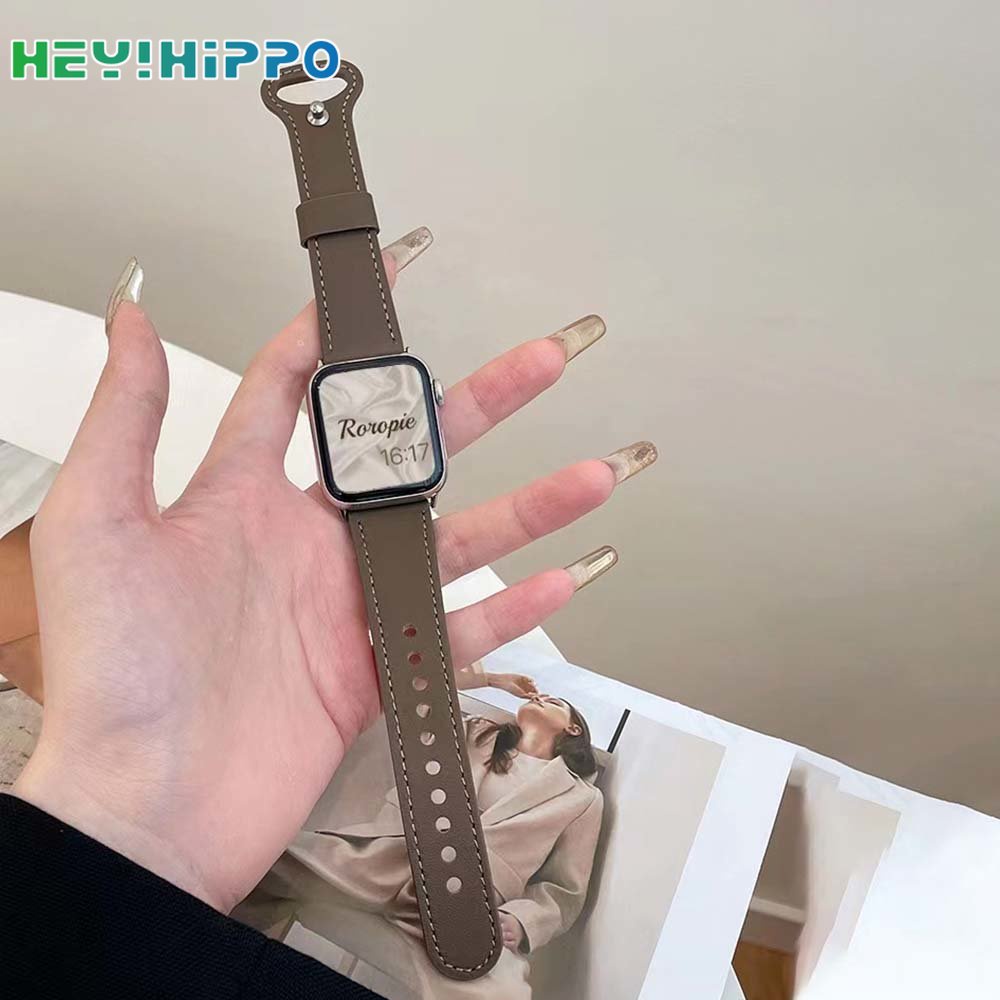 Dây Đeo Bằng Da Kiểu Núm Vú Giả Cho Đồng Hồ Thông Minh Series 8 / 7 / 6 / 5 / SE / 4 iwatch 45 / 44 / 42 / 41 / 40 / 38mm