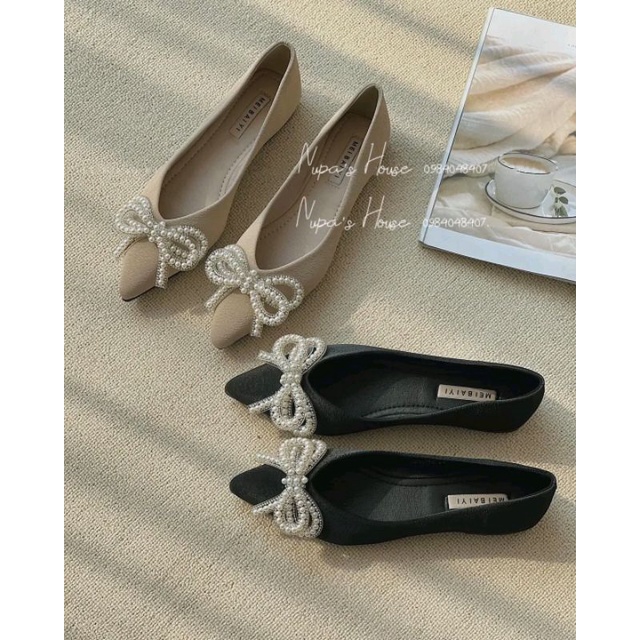 Giày bệt đính nơ đâ