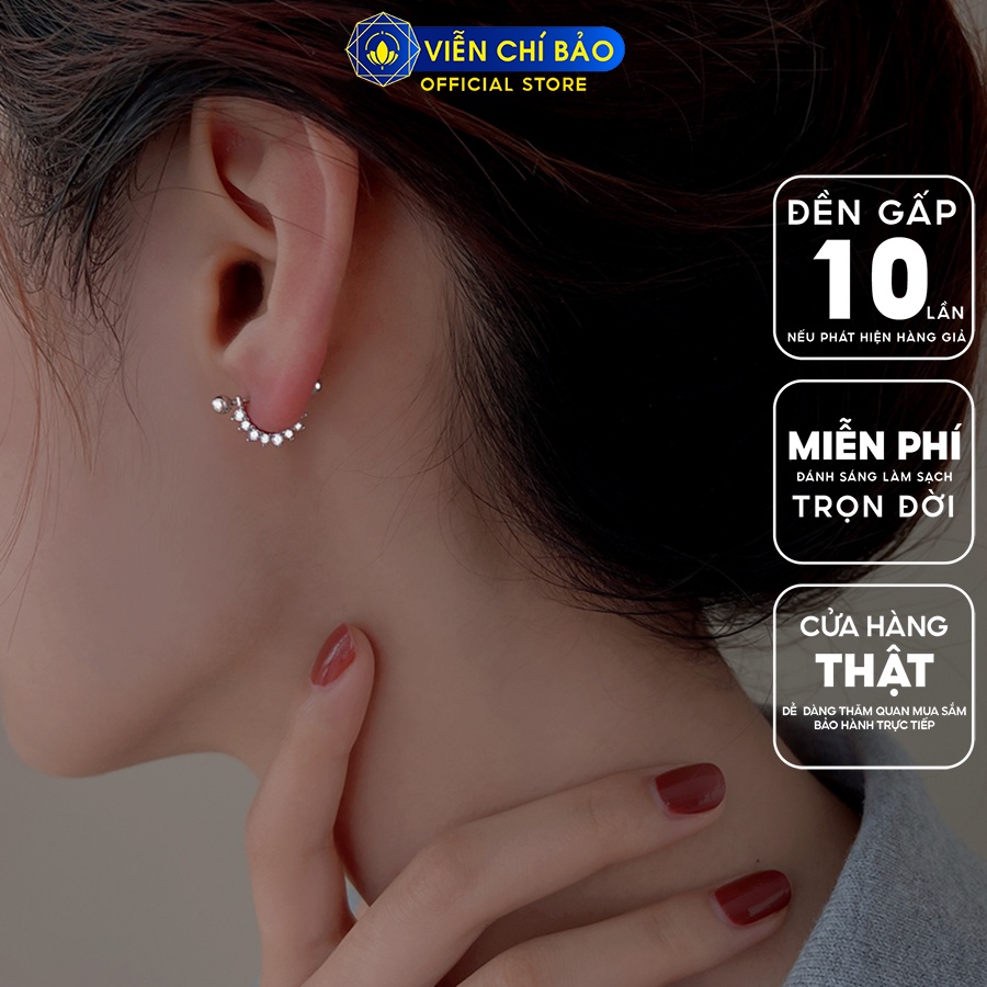 Bông tai bạc nữ hoa mặt trời chốt vặn chất liệu bạc 925 thời trang phụ kiện trang sức Viễn Chí Bảo B000426