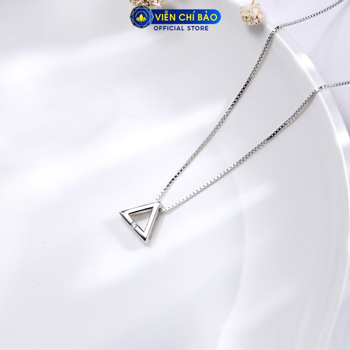 Dây chuyền hình tam giác đính đá chất liệu bạc 925 thời trang phụ kiện trang sức nữ Viễn Chí Bảo D400490x