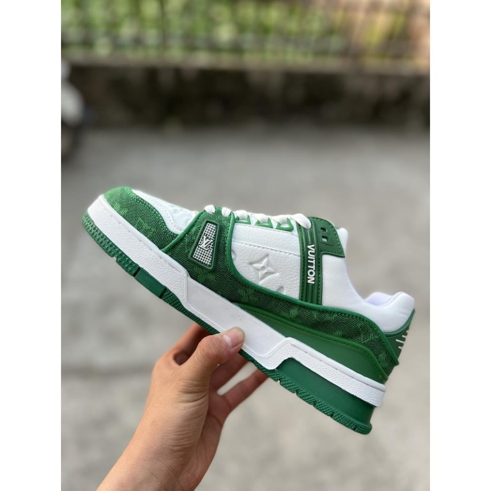 🔶 freeship 🔶 Giày sneaker lv trainer xanh lá cao cấp, Giày thể thao nam nữ lv xanh lá fullbox
