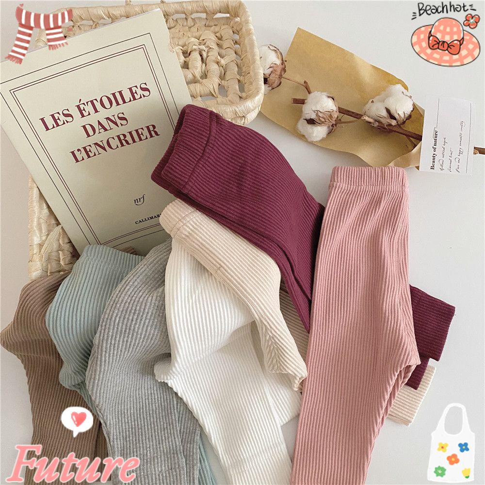 Quần Legging Cotton Họa Tiết Kẻ Sọc Thời Trang Mùa Thu Cho Bé