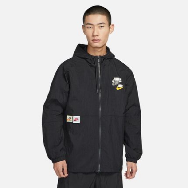 Áo Khoác Gió Nike 100% Chính Hãng Phối Màu Tương Phản Có Mũ Trùm Cá Tính Cho Nam