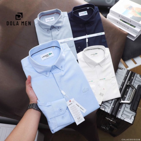 Áo Sơ Mi Lụa LACOSTE GIẤU NÚT TAY DÀI Hàng Cao Cấp Dolamen