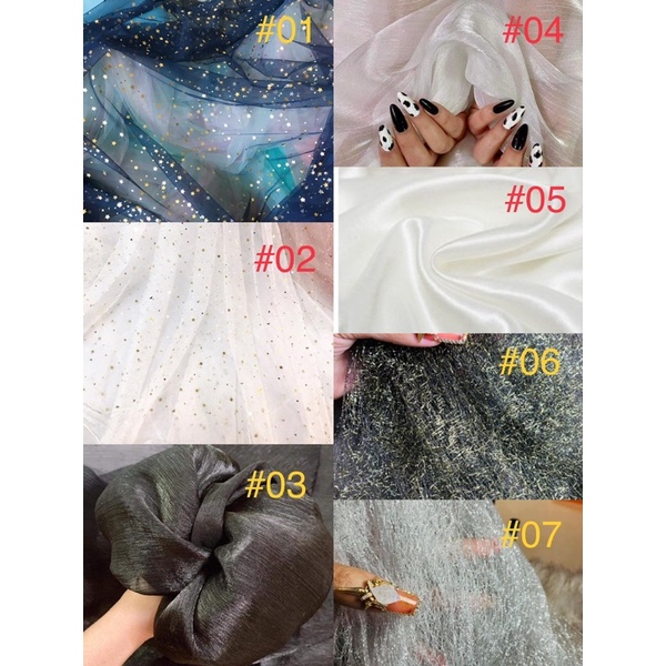 Vải lưới đính trăng sao lấp lánh màu xanh đen/ hồng/ trắng chụp nail, làm phông nền phụ kiện chụp ảnh sản phẩm