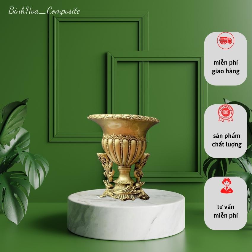 Bình hoa lá s2 composite mã bh30, lọ hoa, lọ cắm hoa cao cấp, bình hoa trang trí, bình trang trí