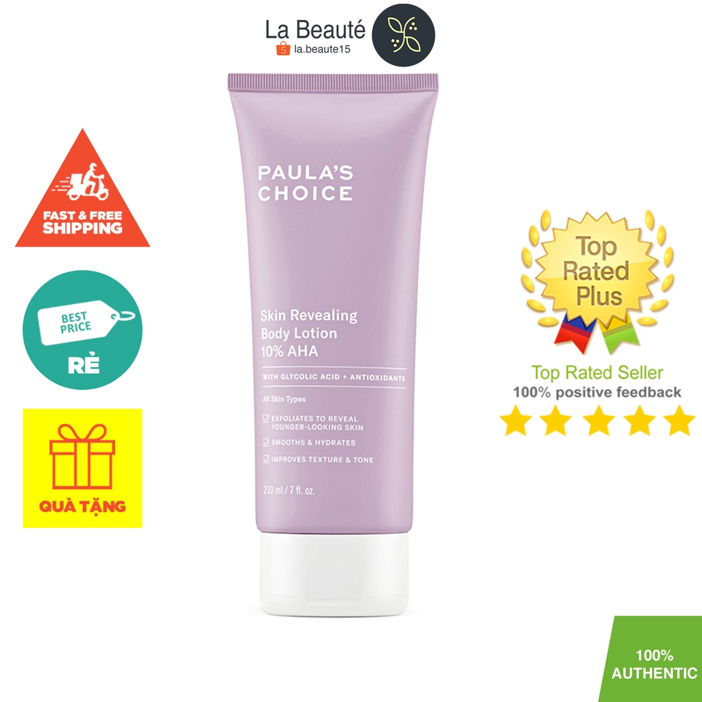 Lotion Dưỡng Thể Chống Oxy Hóa, Làm Sáng Da - Paula's Choice Skin Revealing BodyLotion10%AHA 210ml