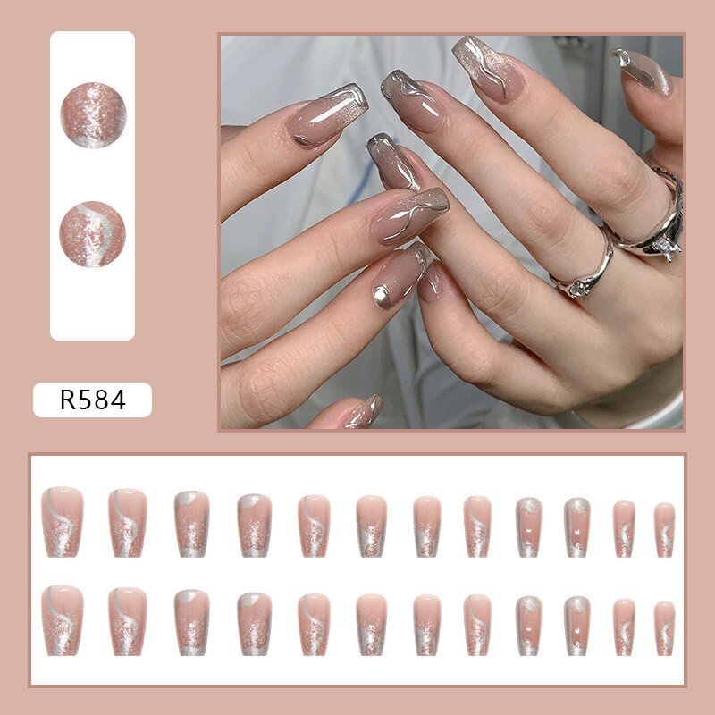 móng tay giả hộp nail box 24 móng giả kèm keo