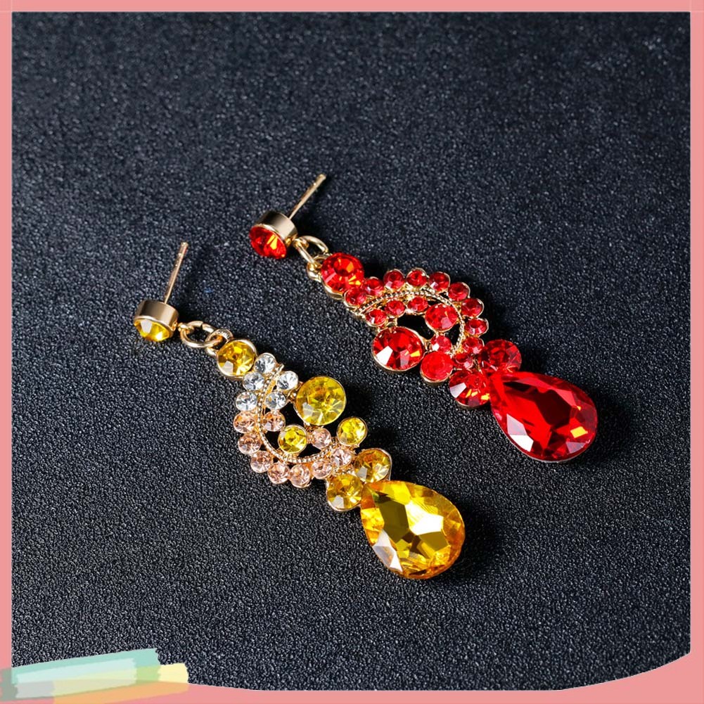 Bộ 2 Vòng cổ Và Đôi Khuyên Tai Hình Bán Nguyệt Đính Đá Sang Trọng Cho Nữ