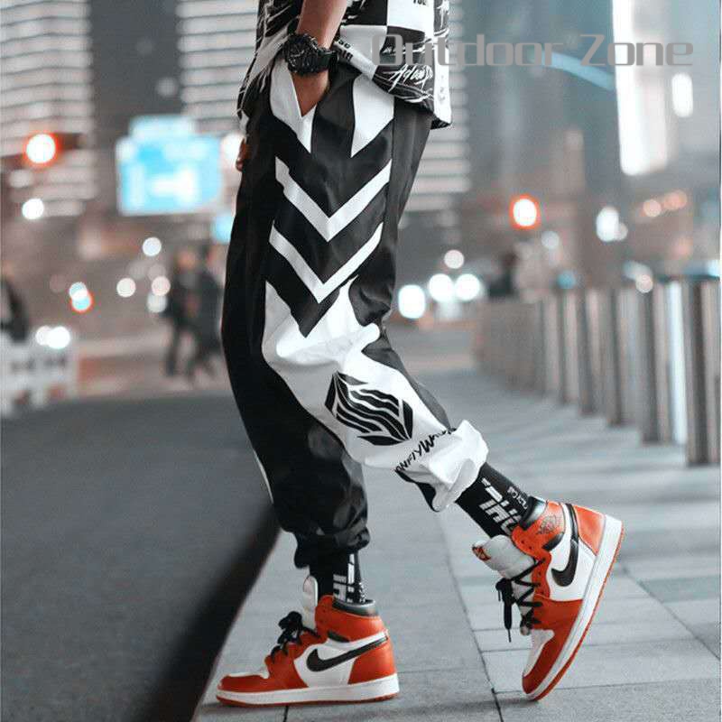 Quần Jogger Thể Thao Dài Đến Mắt Cá Chân Dáng Rộng Phong Cách Hip hop Màu Trắng Cho Nam