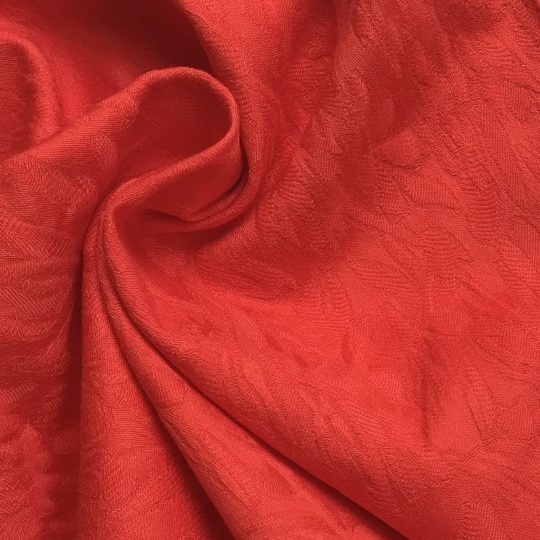 Vải Gấm Bố Cotton Đỏ Cam Họa Tiết Nổi Khổ 1m4 - Dày Dặn, Co Giãn - May Áo Dài Cách Tân, Đầm Thiết Kế, Bọc Ghế