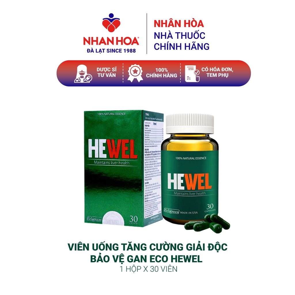 Viên Uống Tăng Cường Giải Độc, Bảo Vệ Gan ECO Hewel hộp 30 viên