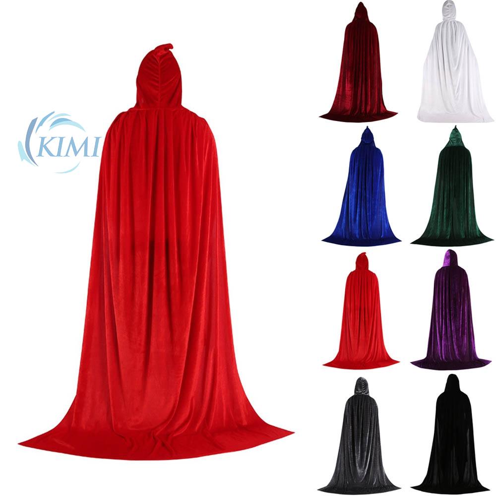 KIMI-Cape Christmas Cosplay Costume Halloween Hooded Cloak Medieval Vampire