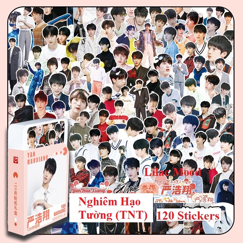 (sẵn) Nghiêm Hạo Tường / TNT | Hộp nhựa 120 miếng hình dán Sticker (không trùng nhau)