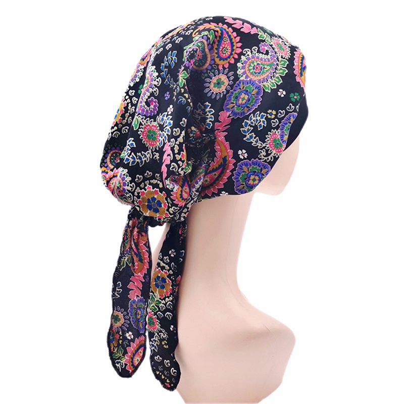 1 Khăn Trùm Đầu Turban In Họa Tiết Hoa Phong Cách Hồi Giáo Cho Nữ
