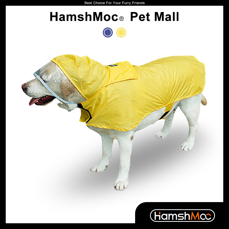 HamshMoc Áo Mưa Nhẹ Màu Trong Suốt Có Mũ Trùm Họa Tiết Hamsa Chống Thấm Nước Cho Cún Cưng
