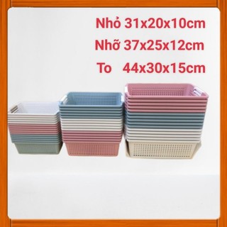 Khay, rổ nhựa chữ nhật các cỡ bé/trung/to Việt Nhật