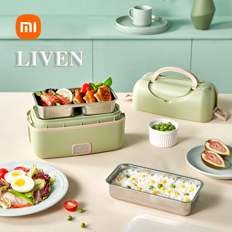 HỘP CƠM CẮM ĐIỆN VĂN PHÒNG XIAOMI LIVEN FH-18- HỘP CƠM ELECTRONIC 2 KHAY 3 NGĂN ĐA NĂNG- HỘP CƠM VĂN PHÒNG TIỆN DỤNG