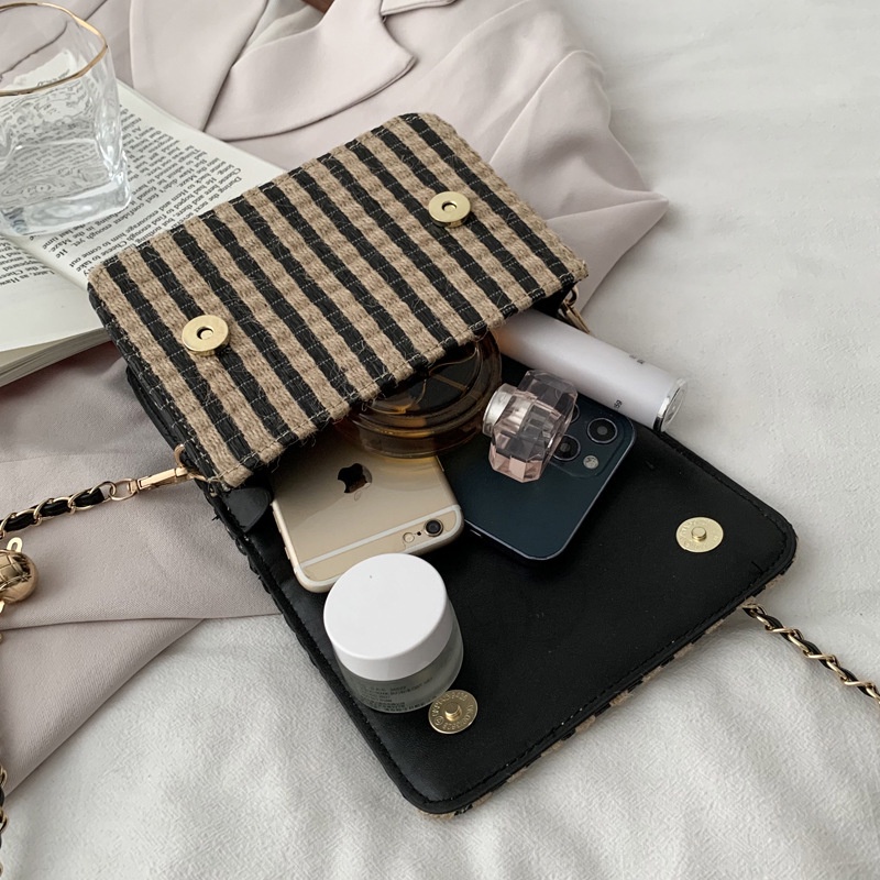 Túi Đeo JASMIN NOIR Chéo Vai Họa Tiết Sọc Thời Trang Sành Điệu Cho Nữ