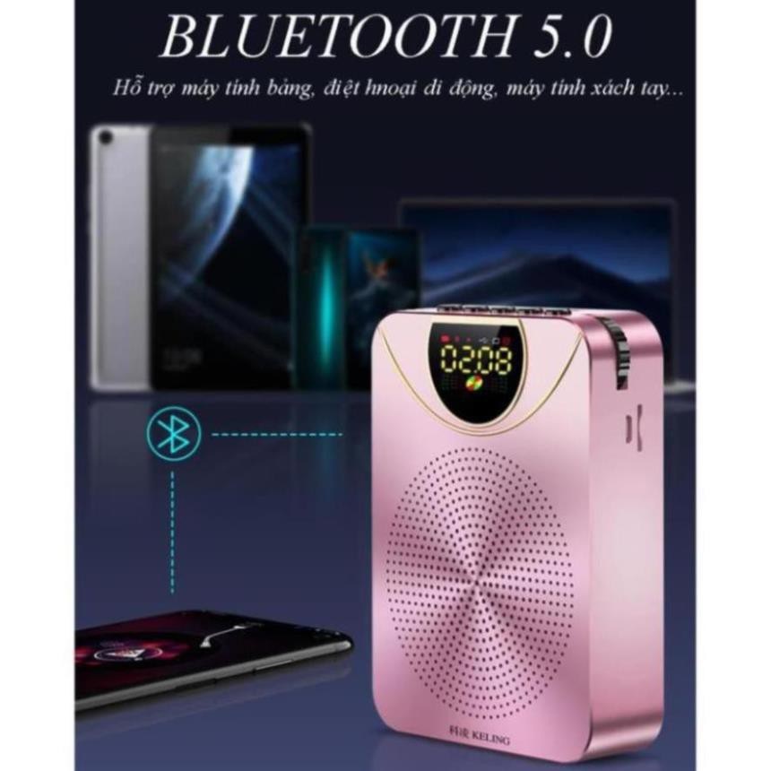 Máy Trợ Giảng Mini, Loa Trợ Giảng Không Dây UHF Chính Hãng Keling K2, Bluetooth 5.0, Có Mic cài áo