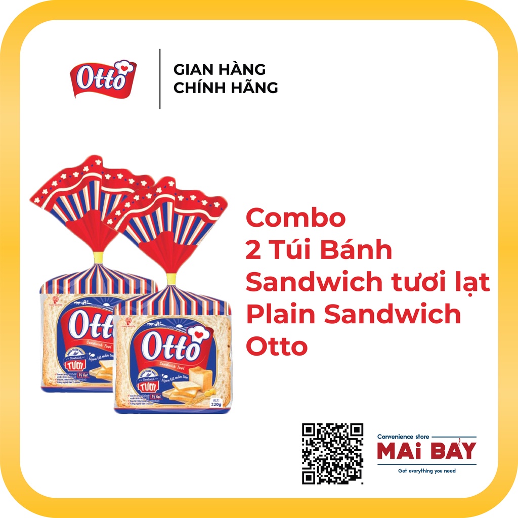 Túi Bánh Sandwich tươi lạt - Plain Sandwich Otto 128G