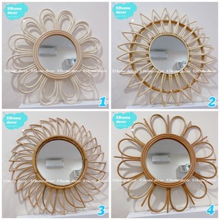 (Nhiều mẫu) Gương mây tre đan hoa decor, trang trí nhà cửa, gương treo tường mây đan