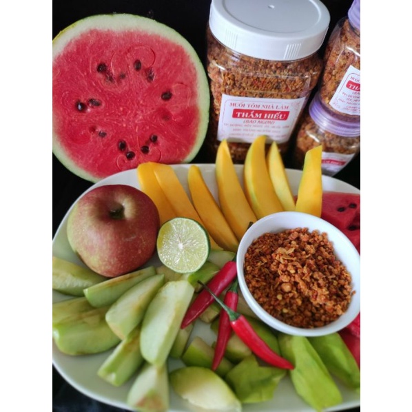 Muối tôm hạt to nhà làm,đậm vị tôm bao ngon hủ 500g