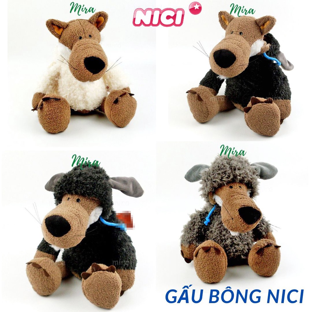 Sói Bông NICI, Gấu Bông Sói Woody Mặc Áo Cừu Ngụy Trang Búp Bê Thú Nhồi Bông Thương Hiệu NICI MIRA-GB28013